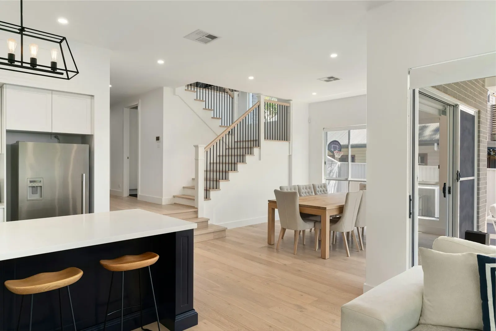 Open-plan kitchen and living room.